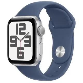 Apple Watch SE 2024 GPS 40 mm Aluminiumgehäuse Silber, Sportarmband Denim S/M