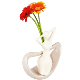 Dekovase GILDE Skulptur Tanzpaar Platin-schwarz 25cm 30554