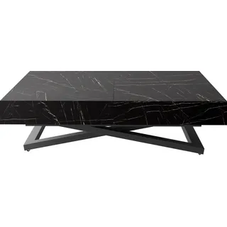 COUCHTISCH Cavetta U höhenverstellbar ausziehbar, Marmor Schwarz 120-200/80/27-76 cm