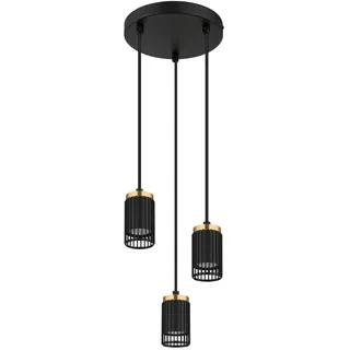 Globo Hängeleuchte Korben, Schwarz, Gold, Metall, Kunststoff, 115.5 cm, CE, beliebig kürzbar, Lampen & Leuchten, Innenbeleuchtung, Leuchten nach Räumen, Esstischlampen