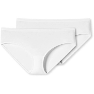 SCHIESSER Damen Hipster 2er Pack - Slip, Pants, Shorts, Cotton Stretch, uni Weiß L