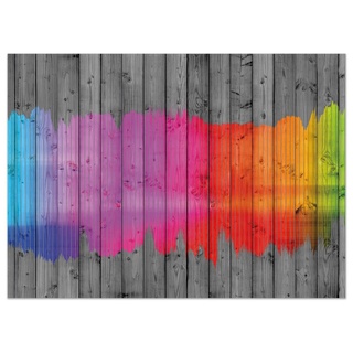 Wallario Schaum-Badematte Holzpaneel - Bemaltes buntes Holz, Höhe 5.5 mm, rutschhemmend, geeignet für Fußbodenheizungen, Polymer-Schaum, rechteckig rosa rechteckig | 65 cm x 90 cm x 5.5 mm
