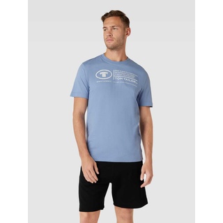 T-Shirt mit Statement-Print Modell 'printed crewneck', Ocean, S