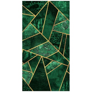 Duschrückwand - Elisabeth Fredriksson - Dunkler Smaragd mit Gold, Material:Hartfolie Smart Glanz 0.32 mm, Größe HxB:1-teilig 190x80 cm