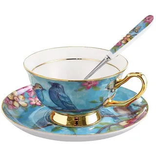 klarer Himmel Tasse Kaffeetasse 3-teiliges Set, modische Teetasse mit Untertasse, Löffel