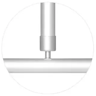 ALU DECKENHALTERUNG EXTRA LANG 120cm! FÜR WINKELSTANGE DUSCHSTANGE DUSCHVORHANGSTANGE BARRIEREFREI! UNDERSEILING OF CORNER ROD! (silber matt)