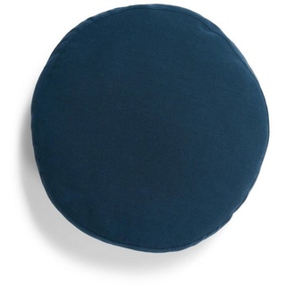 Essenza Dekokissen Mads, runde Form, aus Viskose und Leinen blau