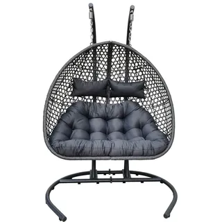 schütte Home & Living XXL-Hängesessel Polyrattan Doppelhängesessel - Grau