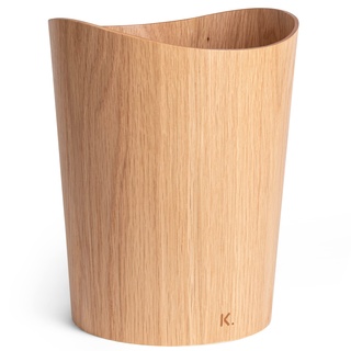 Kazai. Echtholz Papierkorb Börje | Holz Mülleimer für Büro, Kinderzimmer, Schlafzimmer u.m. | 9 Liter | Eiche
