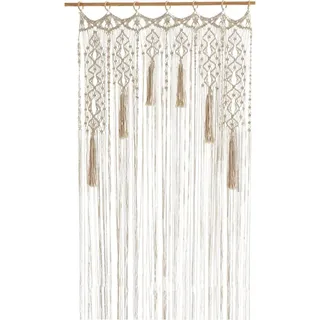 Makramee Wandteppich Türvorhang, handgewebt, beige, für Wohnzimmer