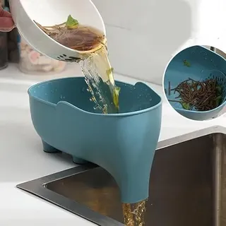 Abflusskorb Spülbecken Sieb Trichter Öffnungsweite Elefantform Abflusskorb Tierabflusskorb Spülenfilter für Küchenspüle Sink Strainer, Elephant Küchenspüle Abtropfkorb Elefantenabfluss (Blau)