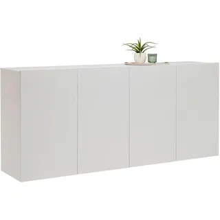 Hom`in Sideboard, Weiß, Holzwerkstoff, 6 Fächer, 180x80x42 cm, hängend, Wohnzimmer, Kommoden & Sideboards, Sideboards