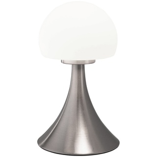 casa NOVA LED-Tischlampe PILZ, Silberfarben - Metall - H 26 cm - Touch-Dimmer