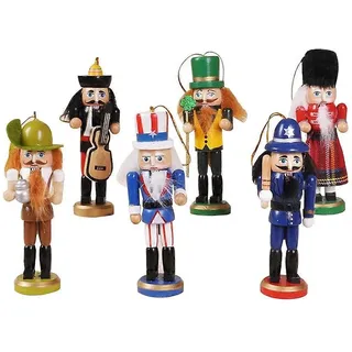 Weihnachtsschmuck Aus Holz: Nussknacker-soldaten, 6-teilig, Für Festliche Anlässe Und Als Tischdekoration