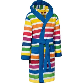 Erwin Müller Kinderbademantel Kinder-Bademantel mit Kapuze, Rückenlänge: 71 cm, Frottier, mit Kapuze/mit Aufsatztasche:, default, Walk-Frottier Streifen bunt Rückenlänge: 71 cm | 98/104