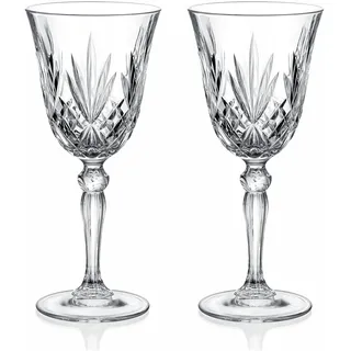 Brilant Elegance Kristall Weingläser, Kristallglas Weingläser, 2 x 270 ml | Kristallgläser Set, Weißweinglas, Rotweinglas, bleifrei, Vintage-Design, spülmaschinenfest, Geschenkset für Weinliebhaber