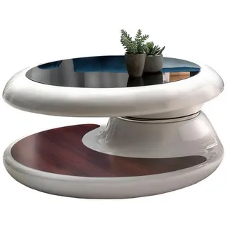 SalesFever Couchtisch rund Weiß Kunststoff 90 x 42 cm
