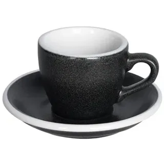 Espressotasse mit Untertasse Loveramics Egg Anthracite, 80 ml