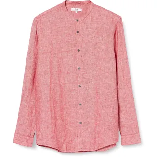 find. Herren Langarm Leinenhemd, rot, XL