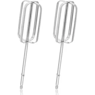 Famanu Set von 2 RVS Schneebesen für elektrische Mixer - Silber