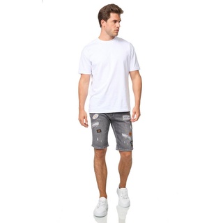 Denim House Jeansshorts Patchwork Short Jeans im Used-Look Herren Bermuda Schwarz 32 schwarz 32