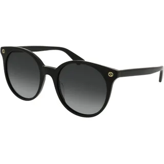 Gucci Damen GG0091S 001 Sonnenbrille, Schwarz (Black/Grey), 52 - 52 (M)