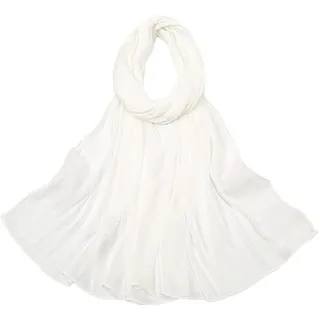 Zaewry Modeschal Stola Damen Festlich,Chiffon Schal,Elegant Stola für Abendkleid, Leicht Multifunktionstuch für Abendkleider Brautkleider Hochzeit weiß