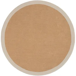 carpetfine Sisalteppich carpetfine "Sisal", grau Taupe H:5mm Ø:60cm, Sisal, Teppiche, Sisalteppich, mit Bordüre, Anti-Rutsch Rückseite