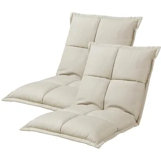 [en.casa] Relaxsessel Deinze gepolstert 2er-Set 0 x 0 x 0 cm Beige mit Liegeposition