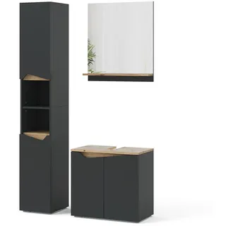 Vicco Marelle 3-tlg. Anthrazit/Artisan-Eiche