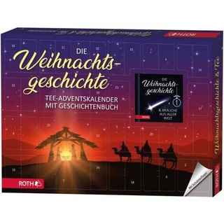 Adventskalender 'Tee-Adventskalender - Die Weihnachtsgeschichte' bestückt