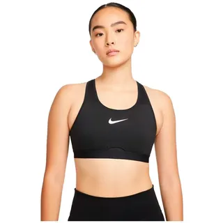 Nike Damen Sports Bra W Nk Df Swsh Hs Bra, Schwarz/Schwarz/Dunkelgrau/Weiß, DD0428-010, L/A