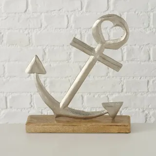 MARITIME ANKER DEKO ZUM STELLEN MANGOHOLZ / METALL H: 27 CM NEU
