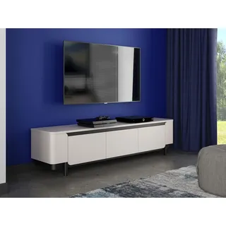 Forte Vodol TV-Lowboard 204,9 cm Schwarz Holzwerkstoff