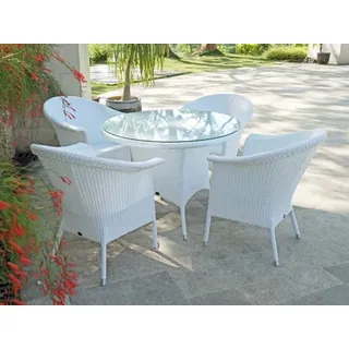 Zebra Hastings Gartenmöbel-Set 1 Rundgeflecht snow white