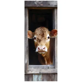 Türtapete Selbstklebend Rinder Tiere Türposter Pvc Türaufkleber Fototapete Türfolie Poster Tapete Abnehmbar Wandtapete Für Wohnzimmer Küche Schlafzimmer