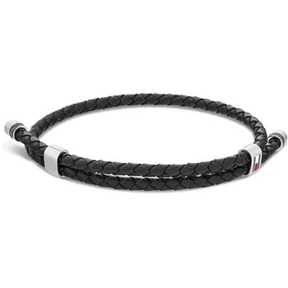 Tommy Hilfiger Armband Herren Schwarz Leder Edelstahl 2790224 Größe One Size