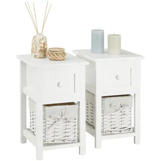 CARO-Möbel Nachtschrank Messina 28 x 46 x 31 cm Weiß