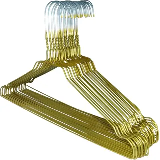 RSR Hangers Drahtbügel Metallkleiderbügel 20 Stück Kleiderbügel Drahtkleiderbügel Gold Drahtbügel Kleiderbügel Metall Draht verzinkt hochwertige Pulverbeschichtung Blusenbügel 40 cm