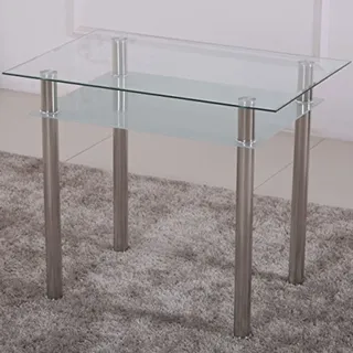 HOOZ Esstisch Glas mit 6mm Sicherheitsglas & Facettenschliff - Glastisch als Esszimmertisch/Küchentisch (90x60x75cm, satiniert) - Transparent