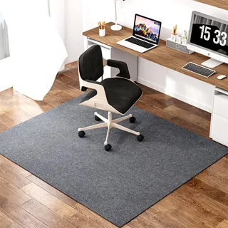 EXZFW Unterlage Schreibtischstuhl, Bodenschutzmatte, bürostuhlunterlage, Teppich schreibtischstuhl-Kratzfest, für Parkett und Hartböden Bürostuhl Unterlage rutschfest,Grau,90x120cm