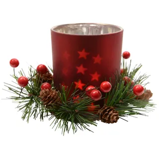 Christmas Decorations Windlichtglas Sterne Adventsgesteck Teelichtglas Kerzenhalter Weihnachten Deko