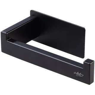 Toilettenpapierhalter, ohne Bohren, selbstklebend, schwarz