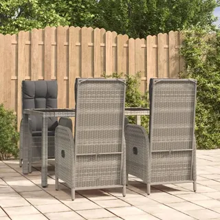 vidaXL Garten-Essgruppe 5-tlg. Grau