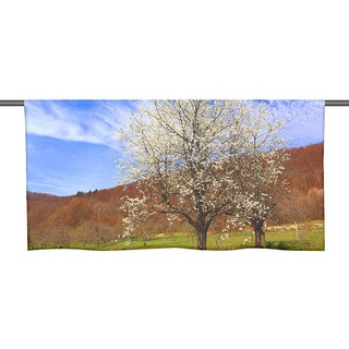 Scheibengardine »Cafehausgardine Frühlingsmomente - Küchengardine«, gardinen-for-life 90 cm x 25 cm