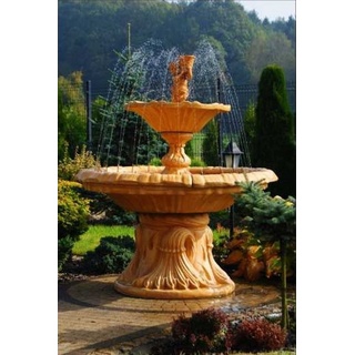 JVmoebel Skulptur Springbrunnen Garten Teich Brunnen Gartenbrunnen Fontaine Neu beige