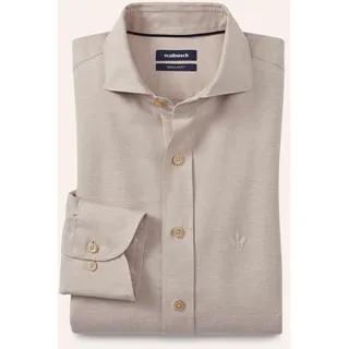 Walbusch Herren Leinen-Mix Hemd mit Haifischkragen Beige
