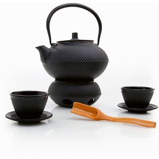 LUMALAND Tee Set 12-teilig aus Gusseisen - Nach asiatischer Tradition - Schwarz