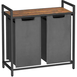 VASAGLE Wäschekorb 73 cm x 33 cm x 72 cm Braun-Grau