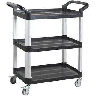 GastroHero Servierwagen Polypropylen klein 3 Etagen Transportwagen 120 kg Tragkraft Rollen Catering Gastro
